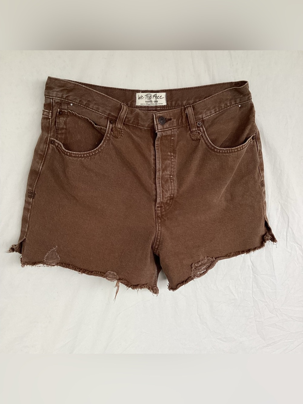 We the free people Jean shorts brown size 31 button fly